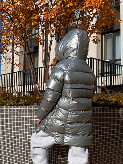 LuBlu Kurtka puchowa długa szara