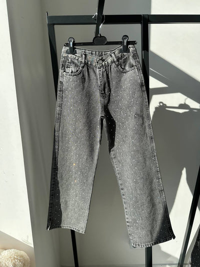 Jeans per bambini LuBlu con strass Grigio