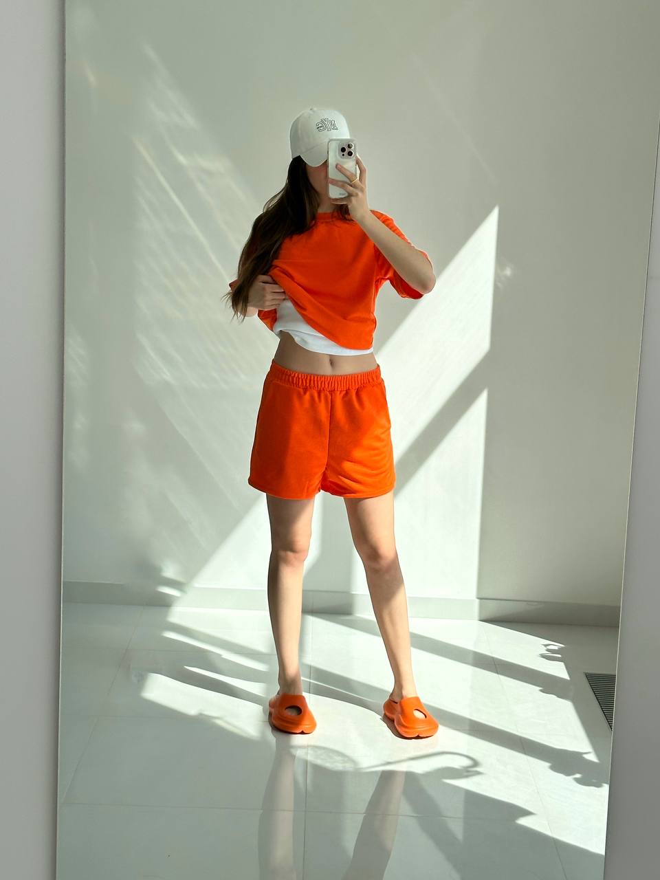 LuBlu teen Suit shorts + T-shirt Orange